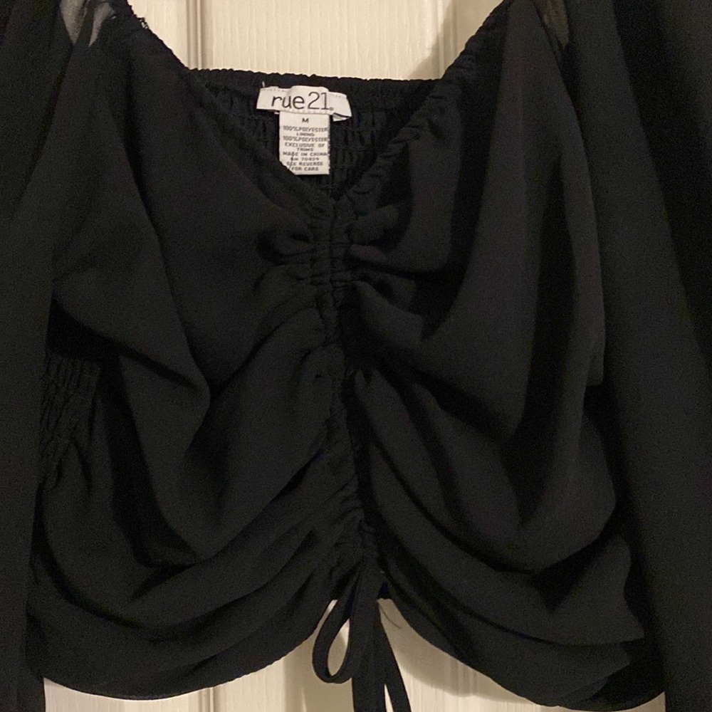 Adorable Rue21 sheer pull string blouse - Picture 2 of 6